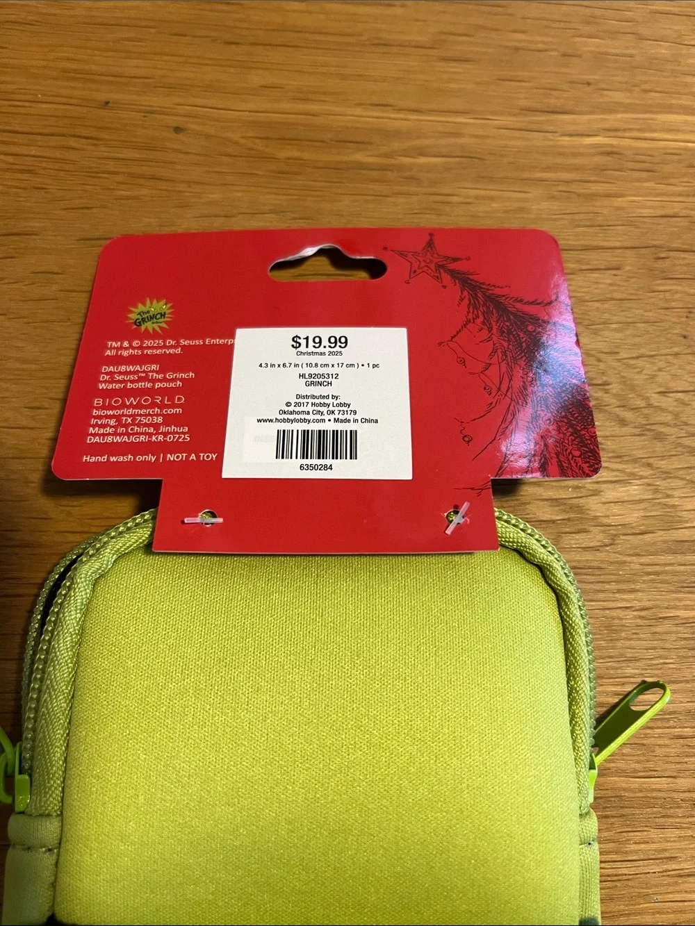 The Grinch Neon Green Phone Pouch with Clip